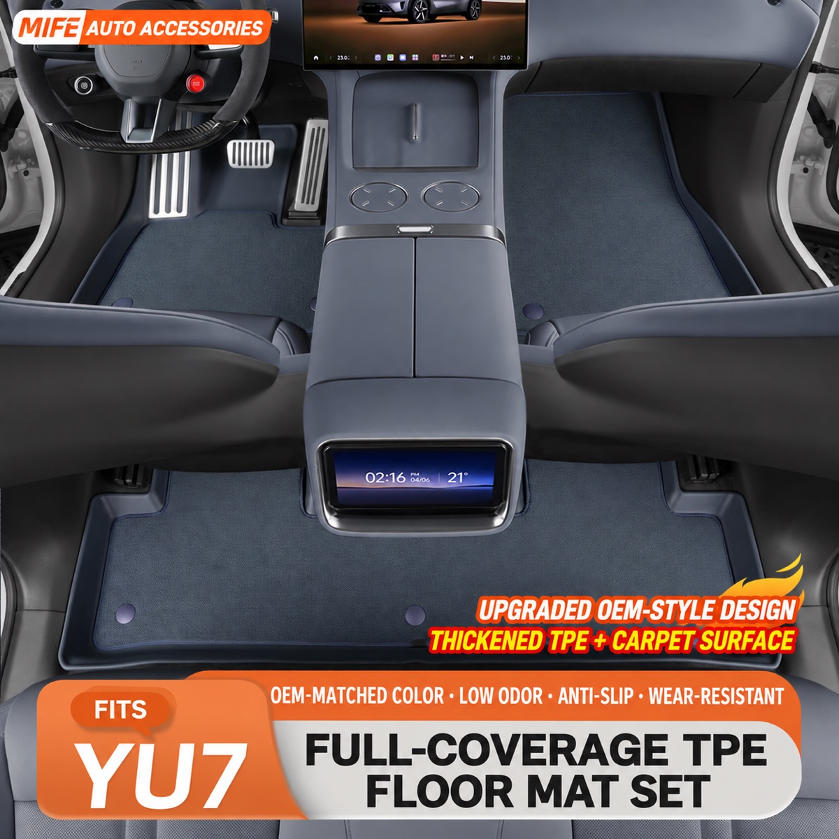 Xiaomi SU7 / YU7 Full-Coverage TPE Floor Mat Set
